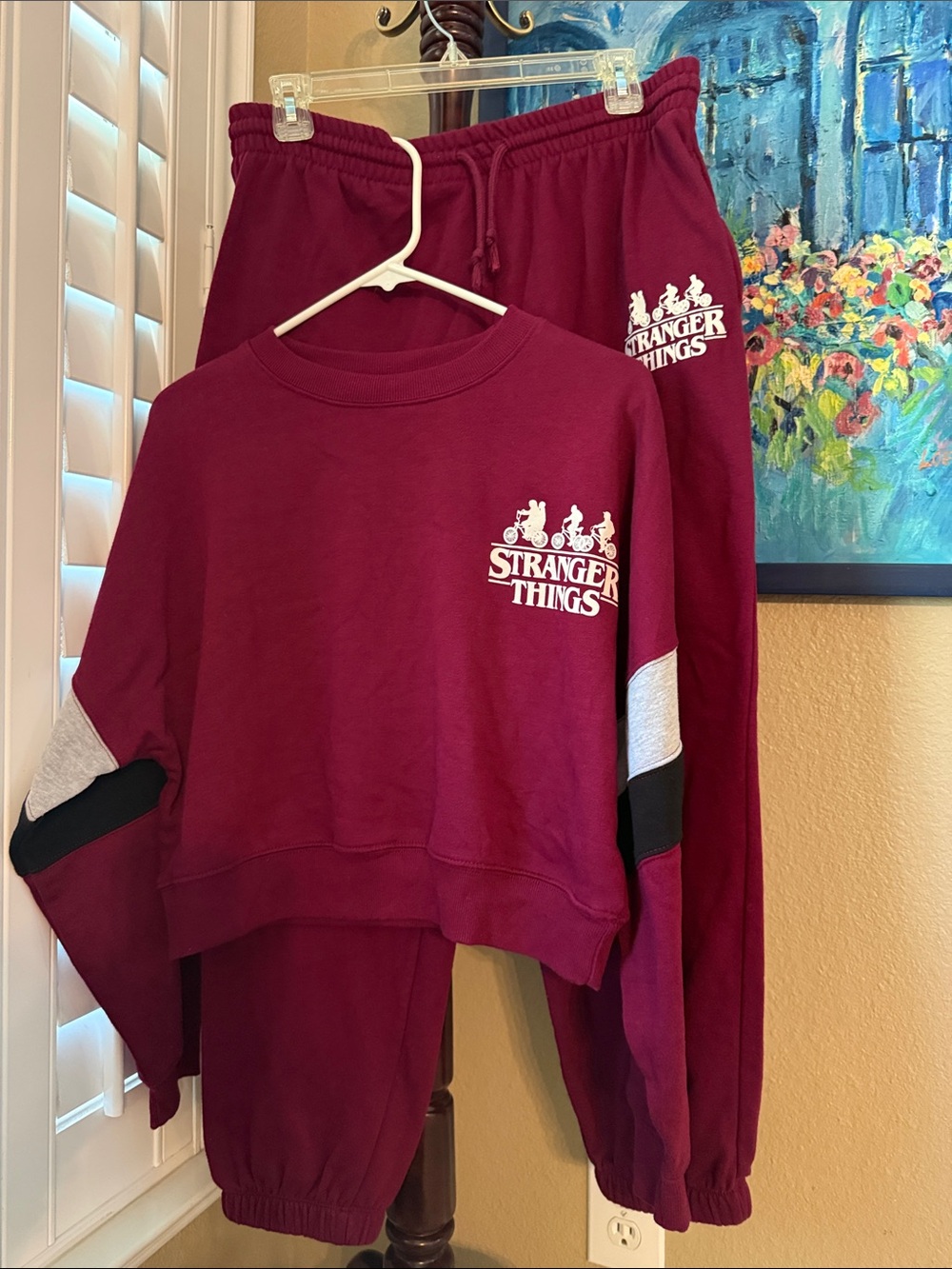 Stranger Things Teen Maroon Sweatshirt and Jogger Set